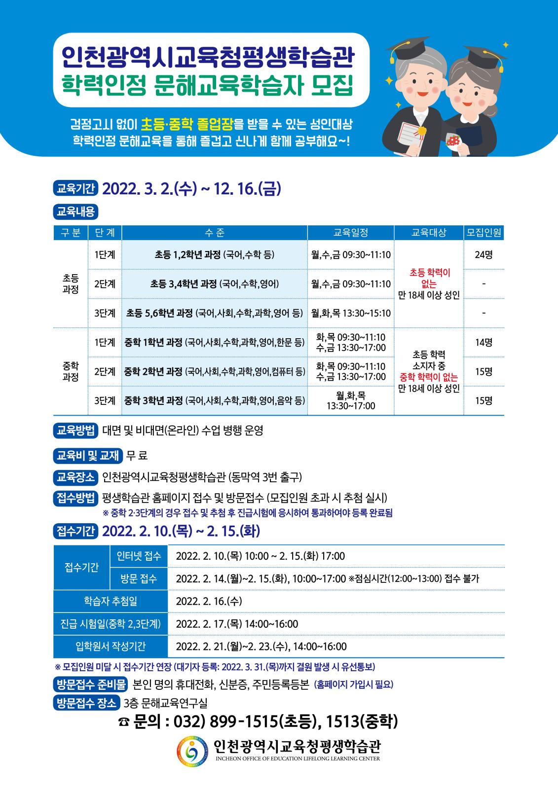 2022년 학력인정 문해교육 학습자 모집의 1번째 이미지