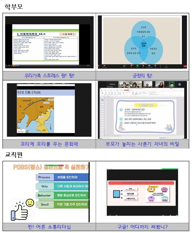 2022년 7월 맞춤형(학부모, 교직원)프로그램 운영 사진 이미지