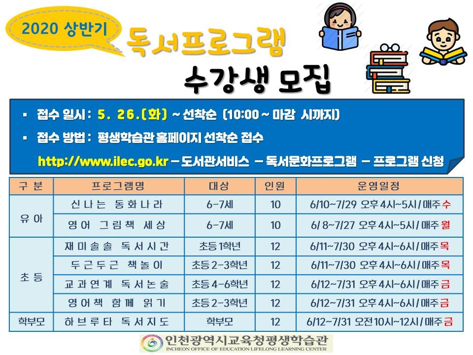 마음을 달래는 2020년 상반기 유아·초등·학부모 독서프로그램 참가자 모집의 1번째 이미지